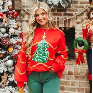 Fantastic Fawn Glitter Holiday Sweatshirt